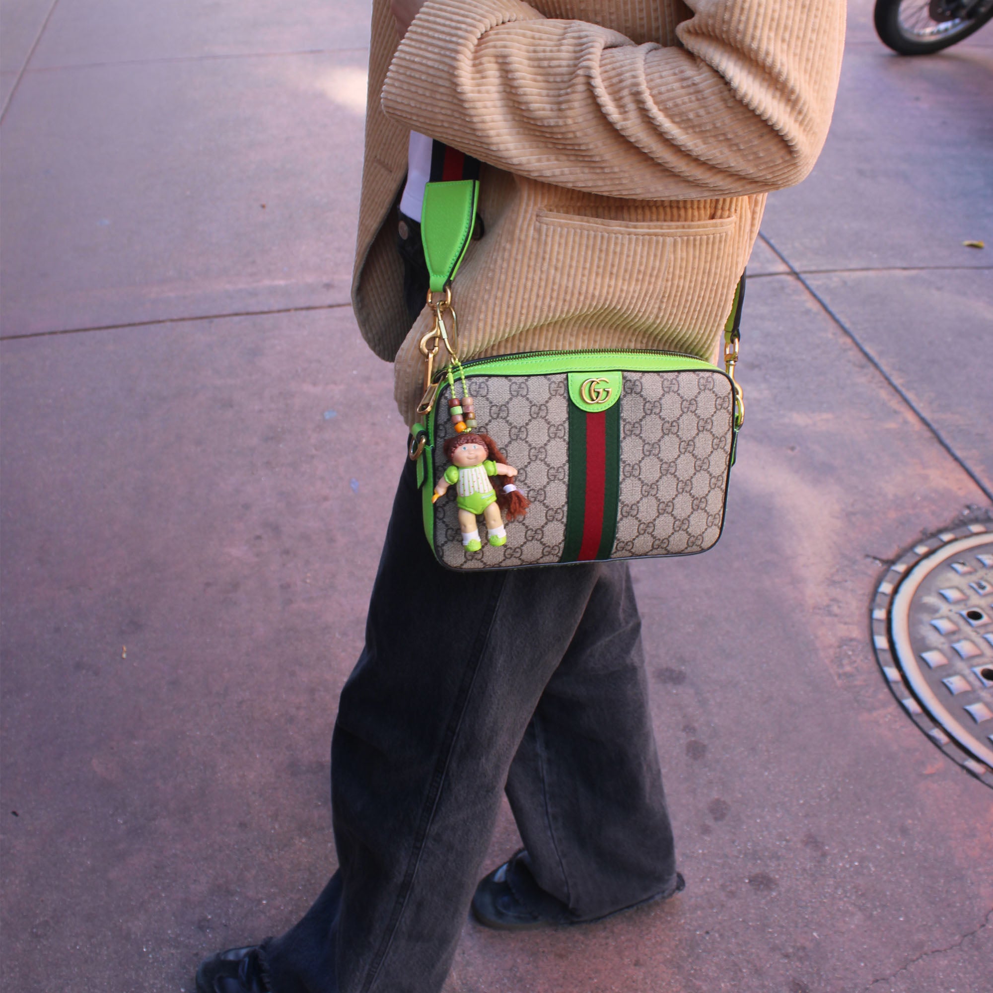 Cabbage Patch Kid with Green Dress Bag Charm