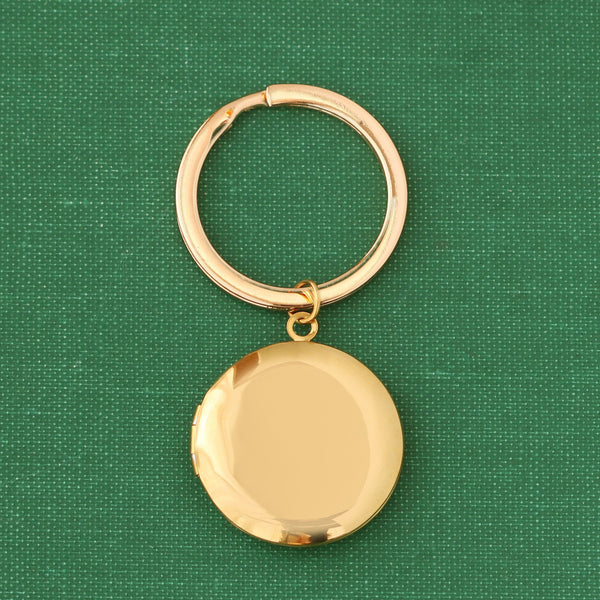 Personalized Round Locket Keychain