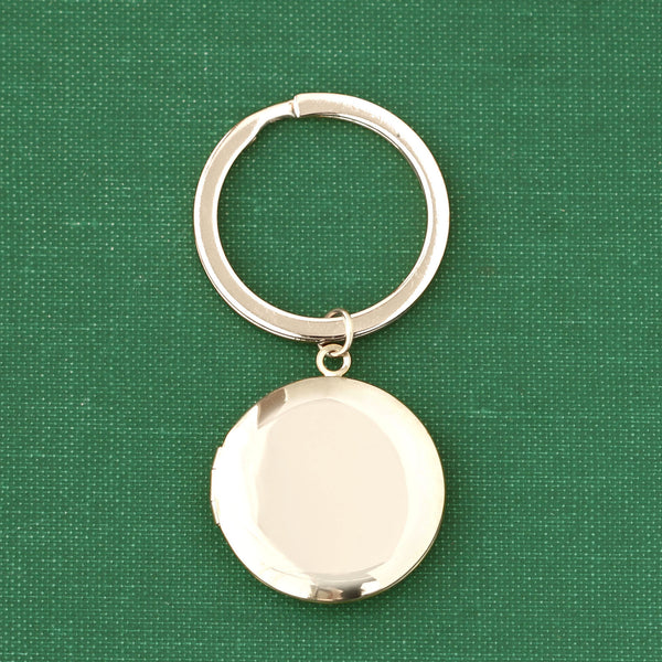 Personalized Round Locket Keychain
