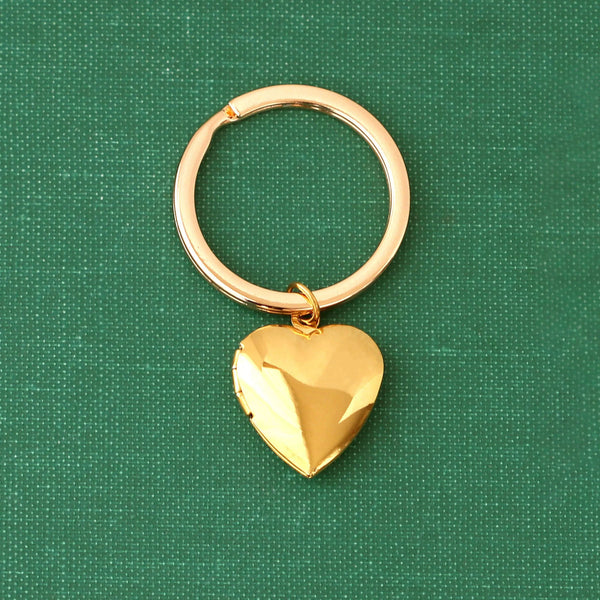 Personalized Heart Locket Keychain