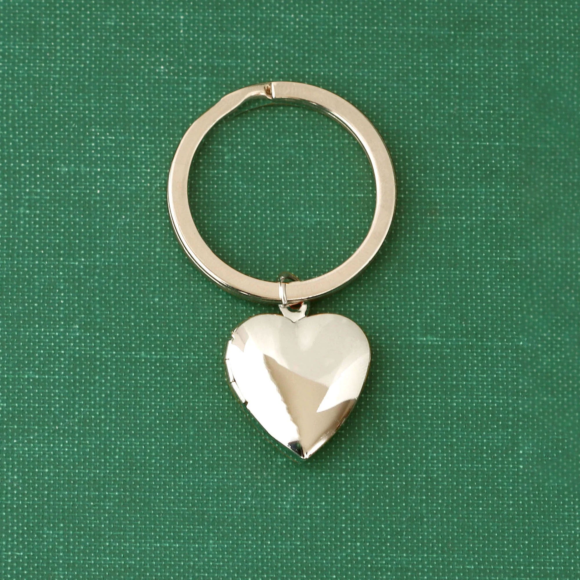Personalized Heart Locket Keychain